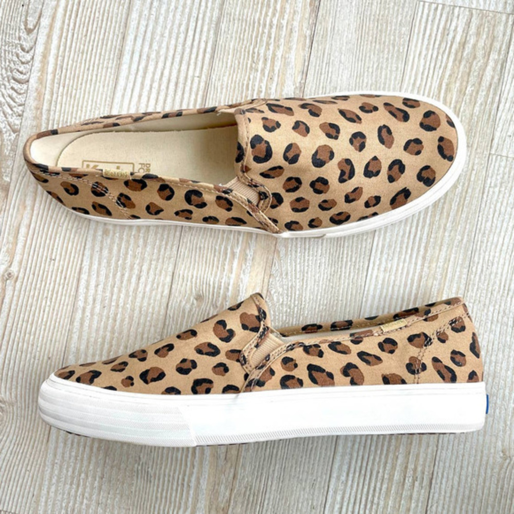 𝅺KEDS Double Decker Slip On Sneaker‎ Leopard 8.5